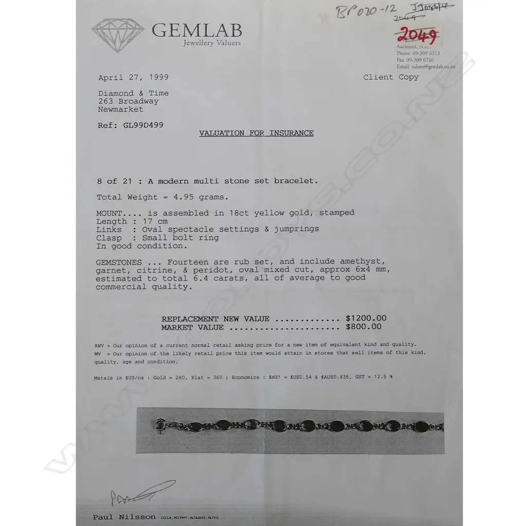 An 18ct and multi gemstone set bracelet Image 1++