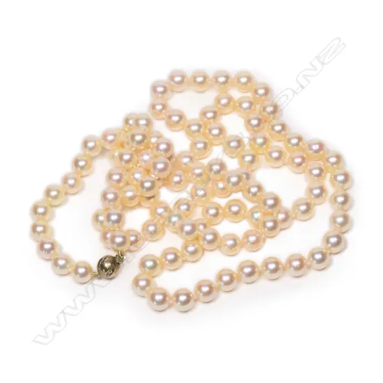 A cultured pearl necklace