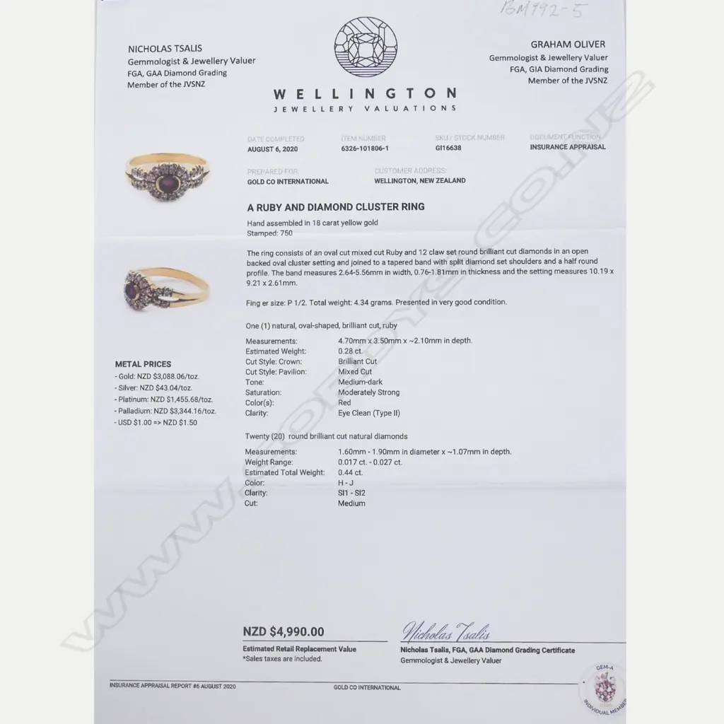 An 18ct yellow gold ruby and diamond cluster ring Image 1++