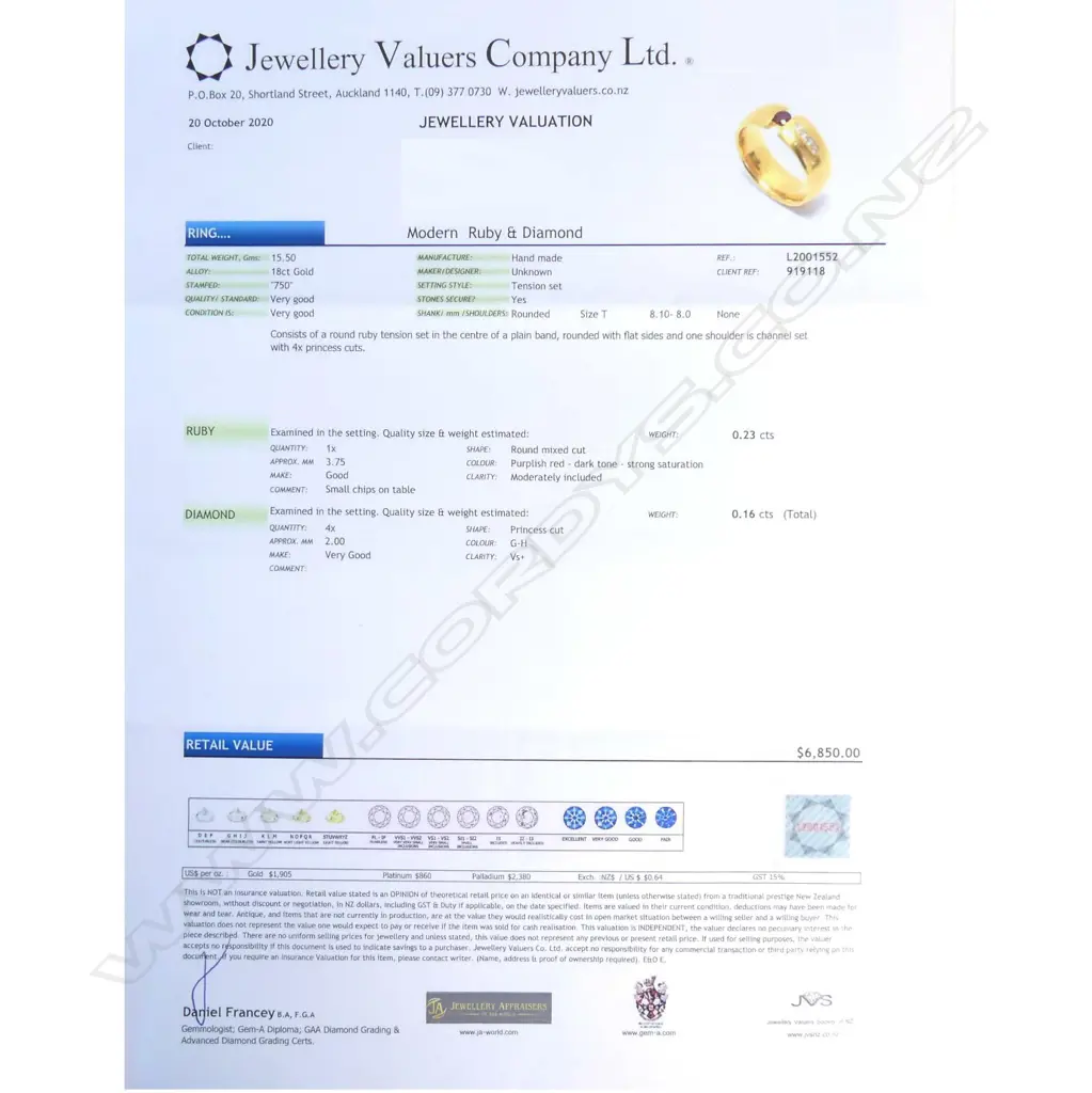 A 18ct gold ruby and diamond ring Image 1++
