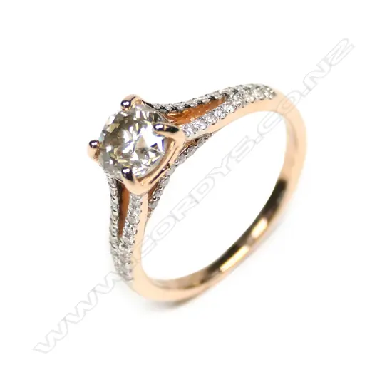 A 14ct rose gold diamond ring