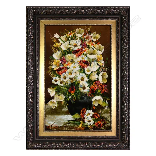 A fine Persian all silk hand knotted picture rug