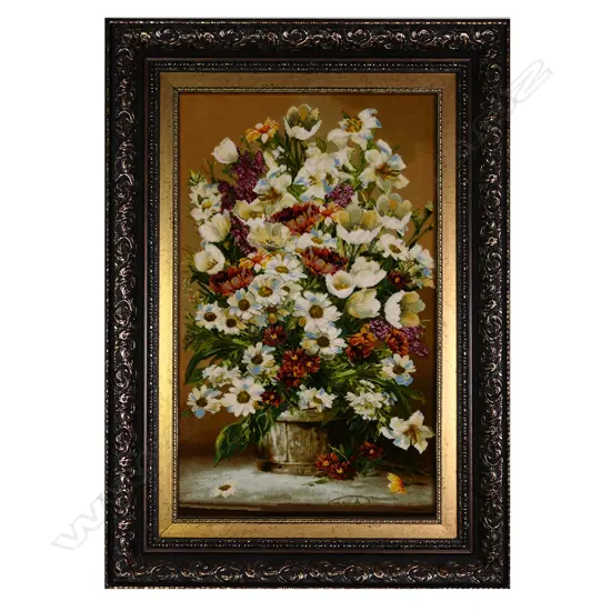 A fine Persian all silk hand knotted picture rug