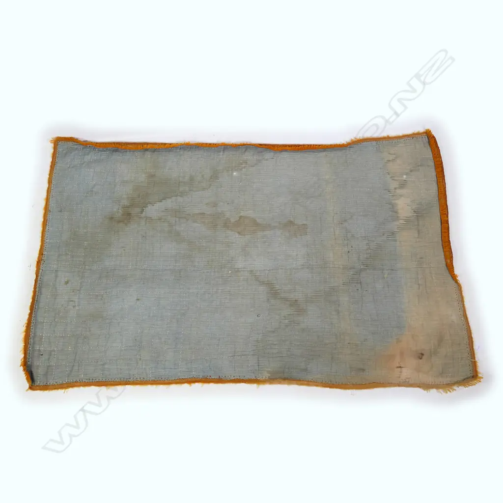 An uncommon Arts and Crafts hand stitched loop pile "PEACE AND PLENTY BY A.D.1907" rug Image 1++