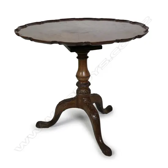 A Georgian mahogany birdcage tilt top table