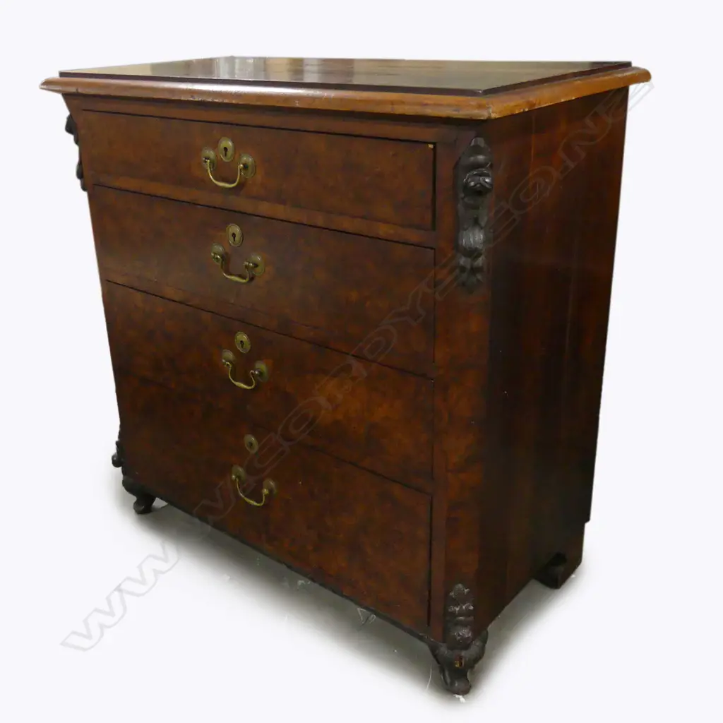 An unusually small-proportioned chest of four drawers Image 1++