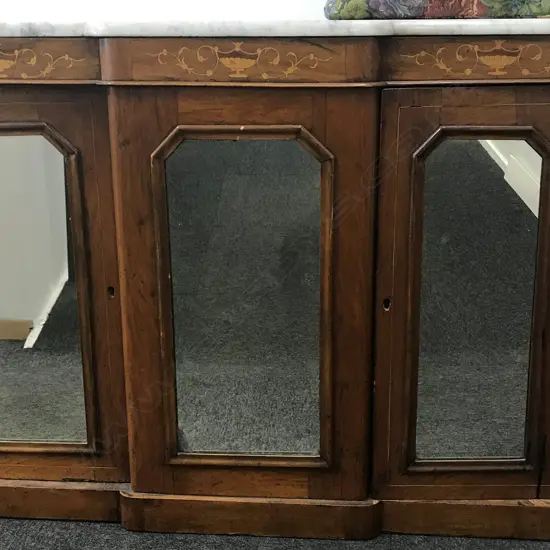 A Victorian walnut credenza