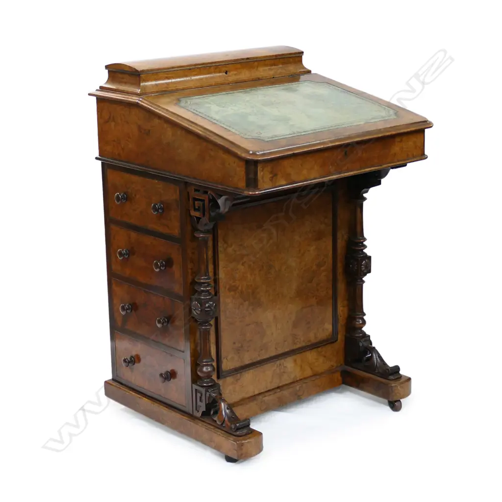 A Victorian walnut davenport Image 1++