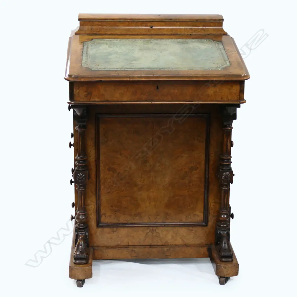 A Victorian walnut davenport Image 1++