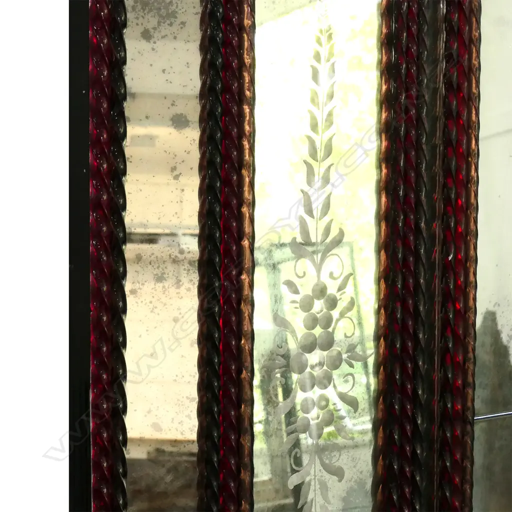 A large Venetian glass cushion mirror Image 1++