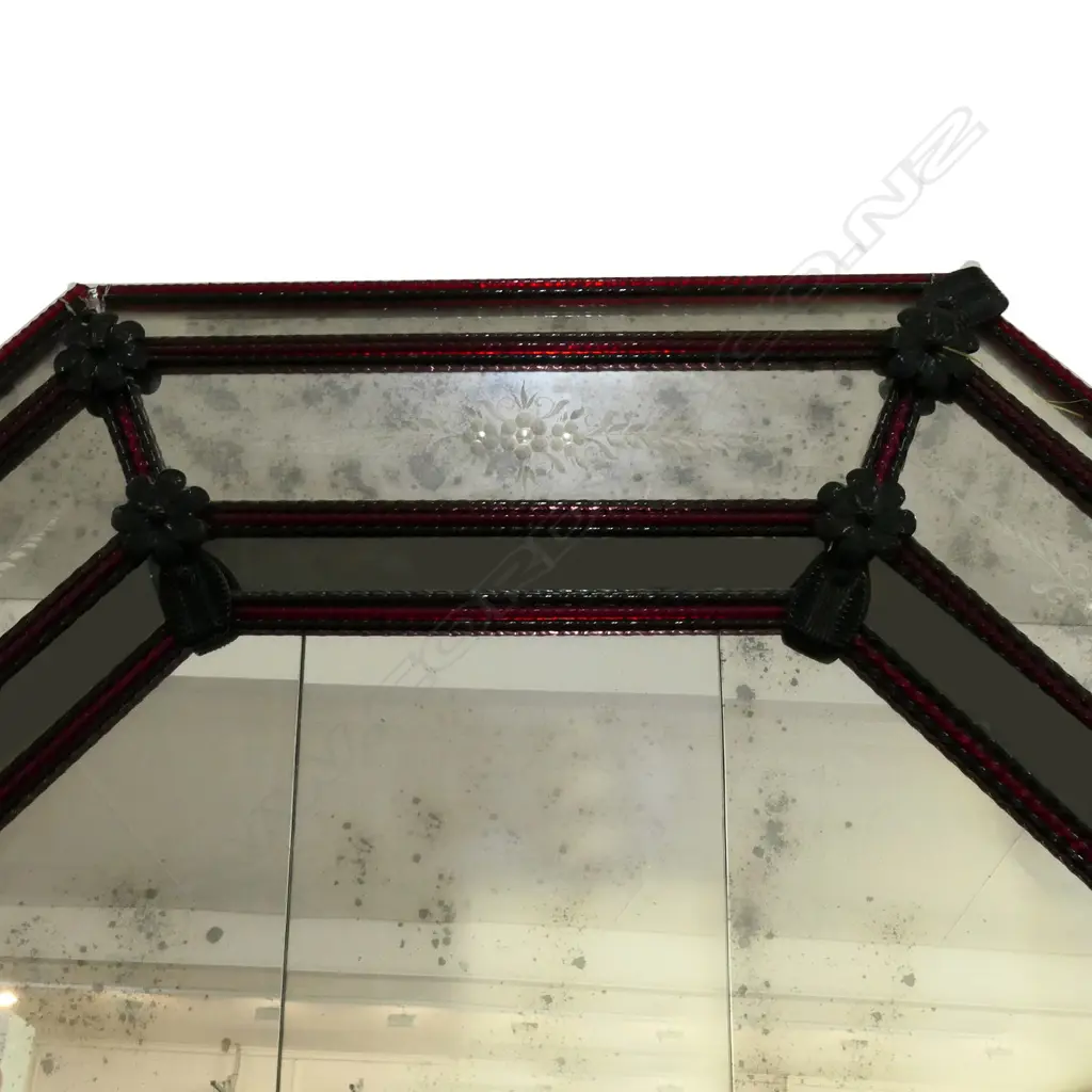 A large Venetian glass cushion mirror Image 1++