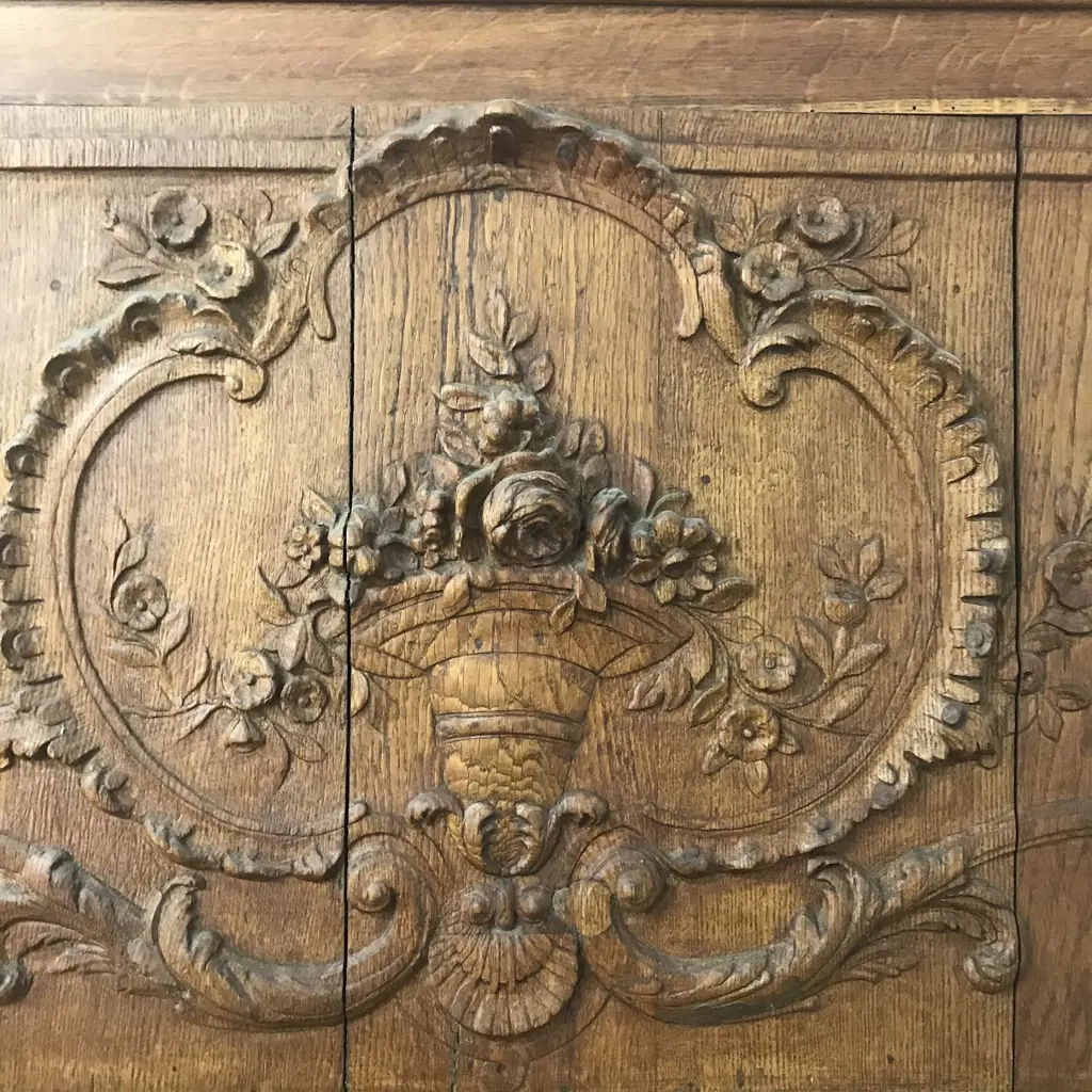 A large oak framed trumeau mirror Image 1++