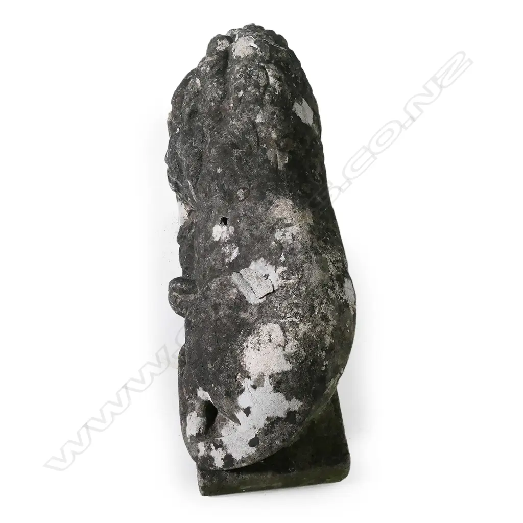 A pair of early 20thC ciment fondu gateway lions Image 1++