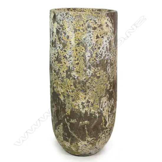 A tall crucible type garden pot