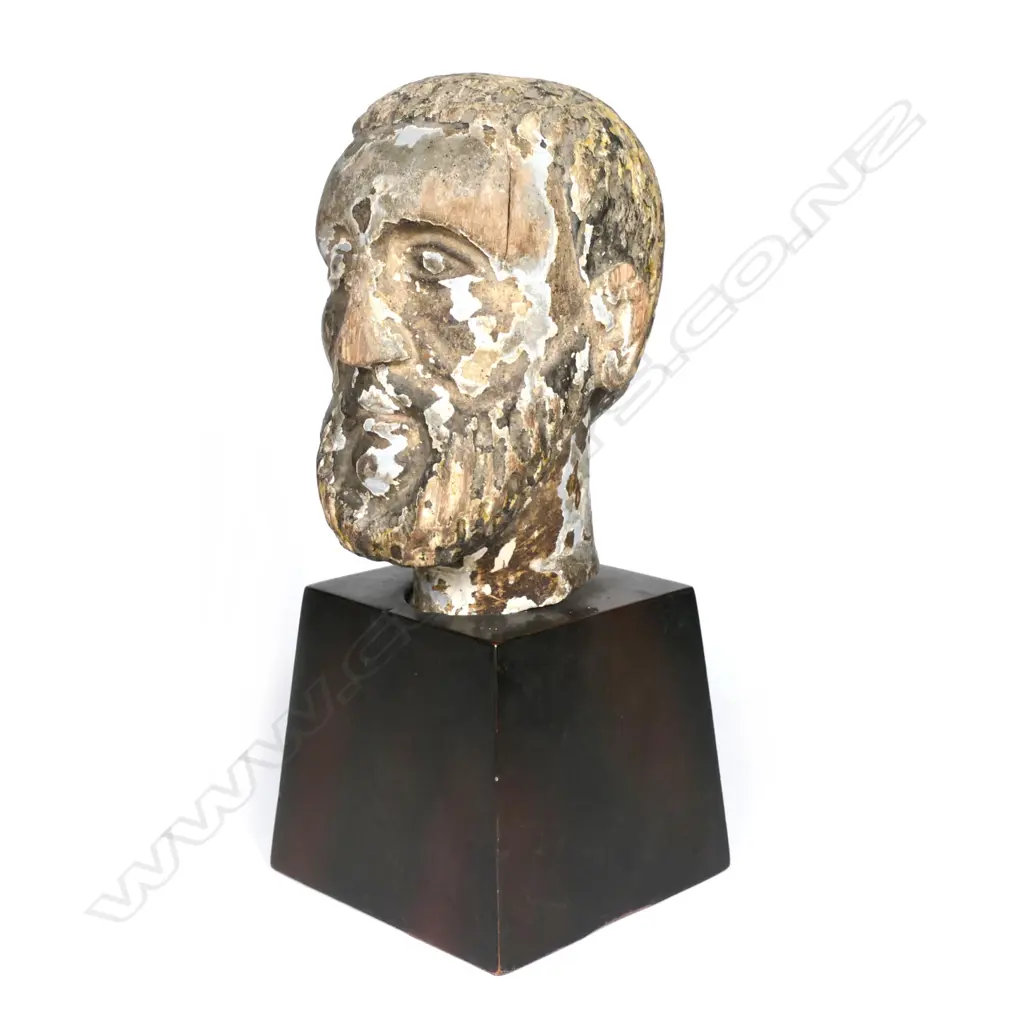 A Filipino Christian carved wood bust of a saint Image 1++