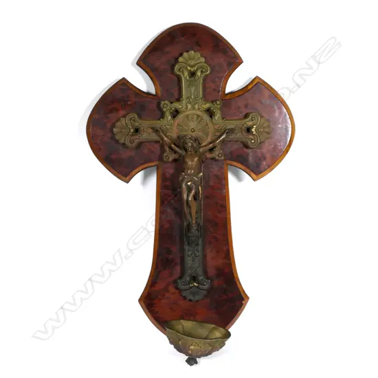 A vintage European bronze crucifix