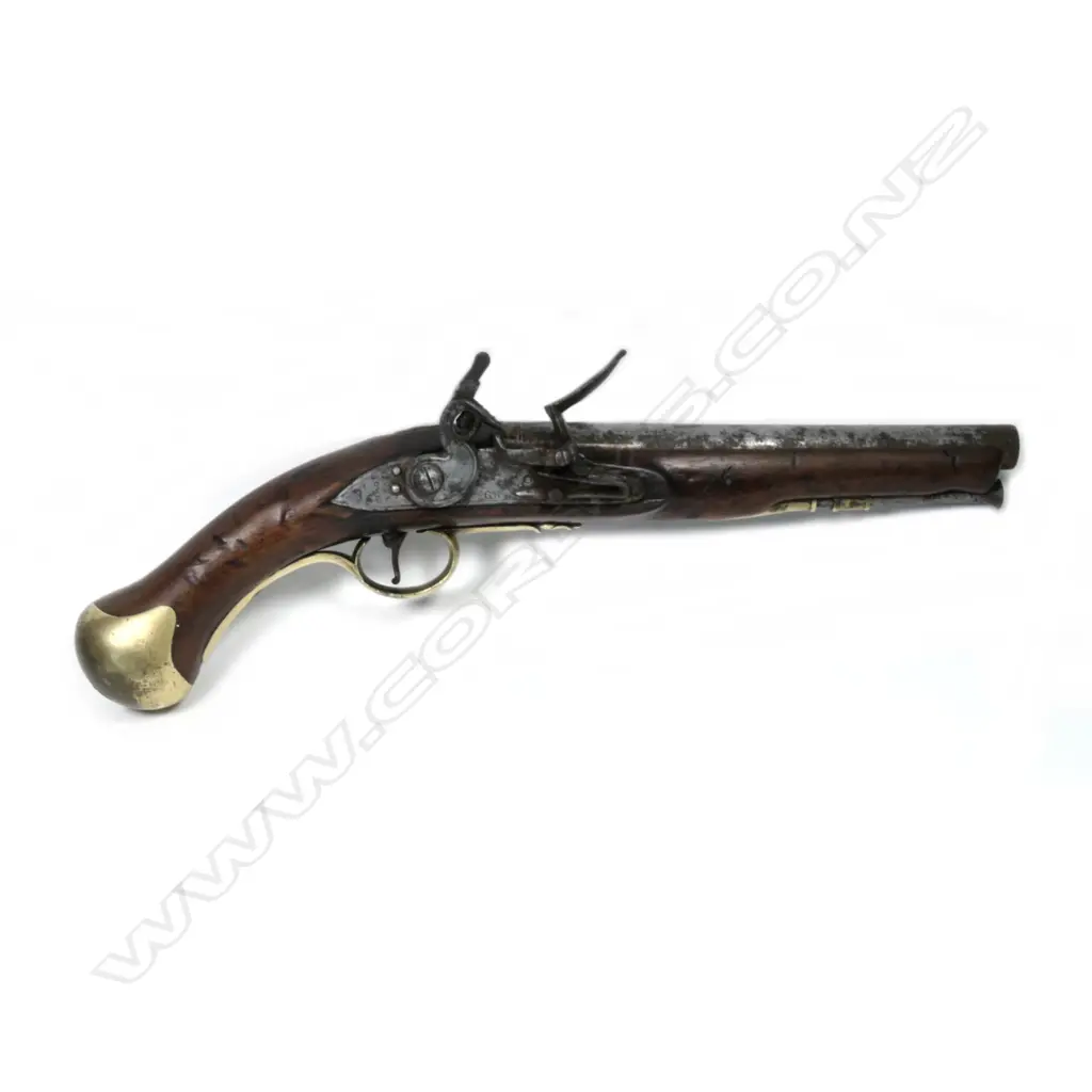 An early 19thC British sea service pattern 1801 flintlock pistol Image 1++