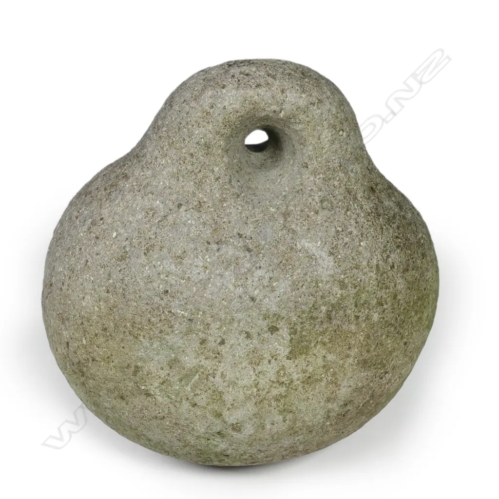 An early Maori stone carved māhē (sinker) Image 1++