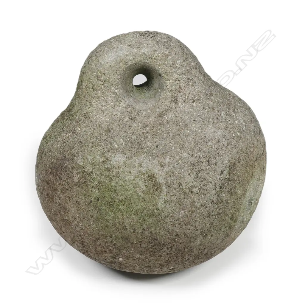 An early Maori stone carved māhē (sinker) Image 1++