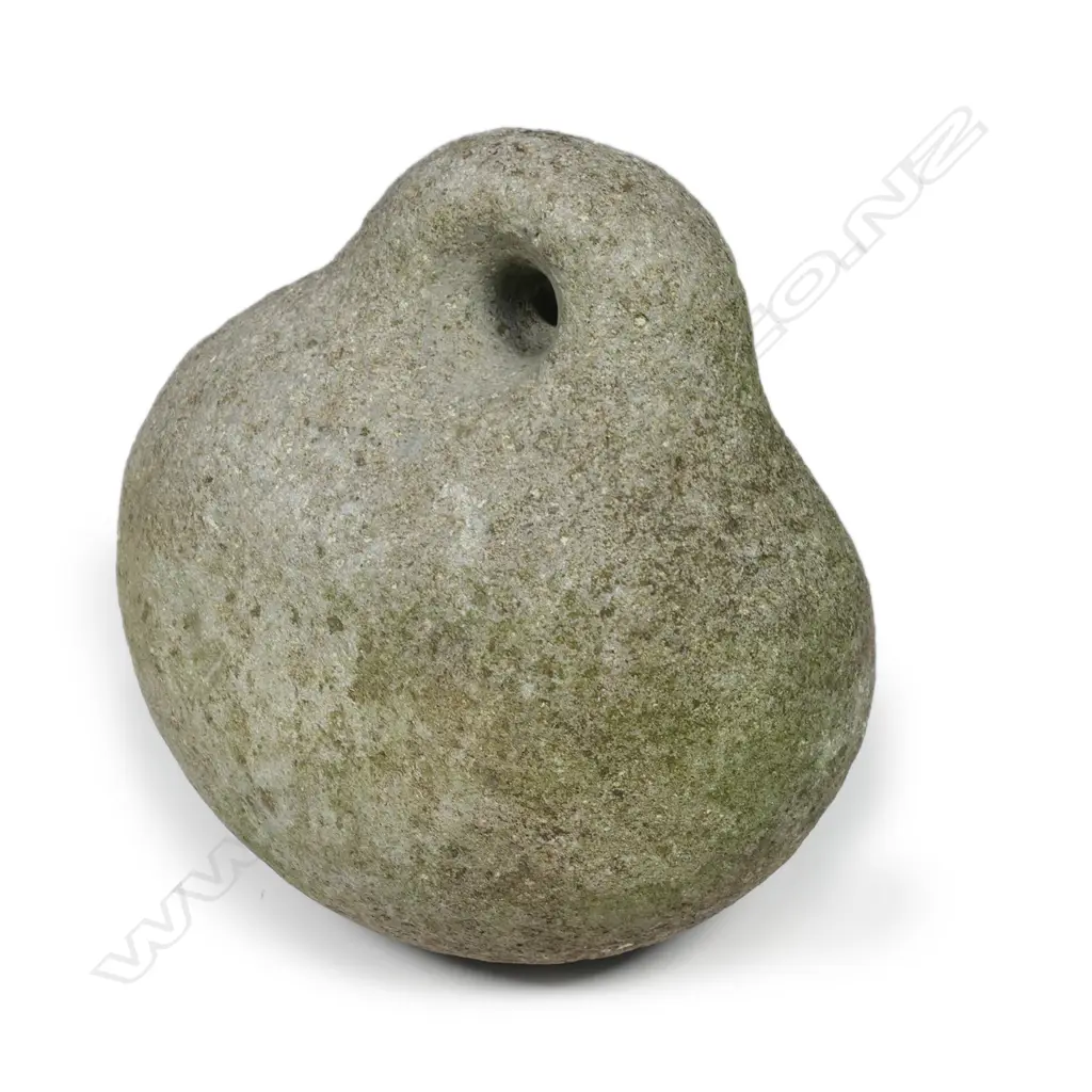 An early Maori stone carved māhē (sinker) Image 1++