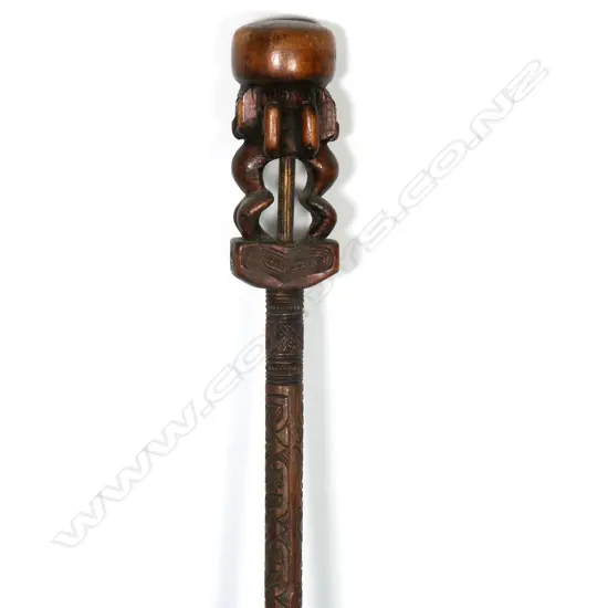 A c.1900 Maori carved tokotoko (walking stick)