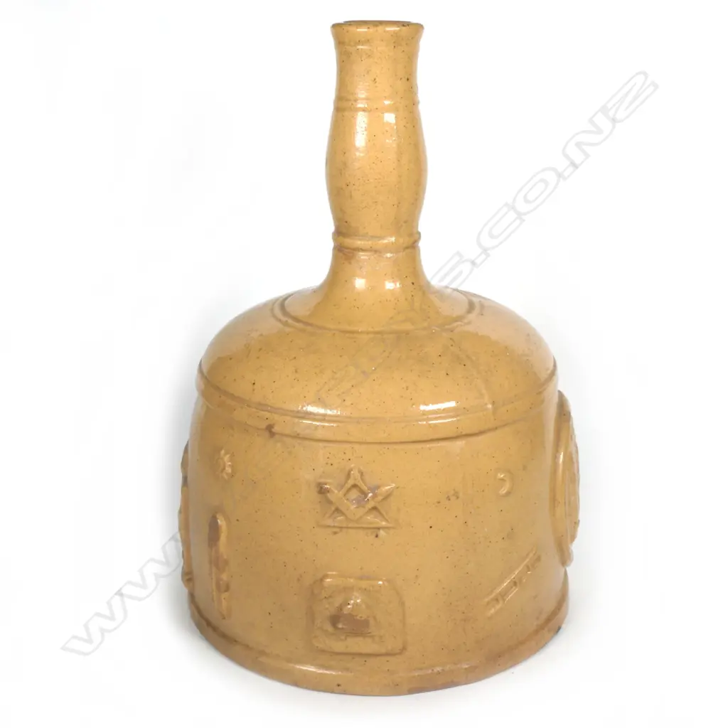 A rare late 19thC New Zealand Austin Kirk & Co. pottery ceremonial Masonic carafe Image 1++