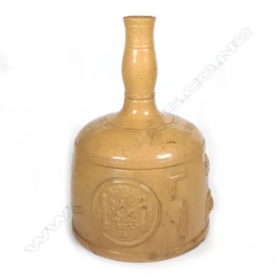 A rare late 19thC New Zealand Austin Kirk & Co. pottery ceremonial Masonic carafe