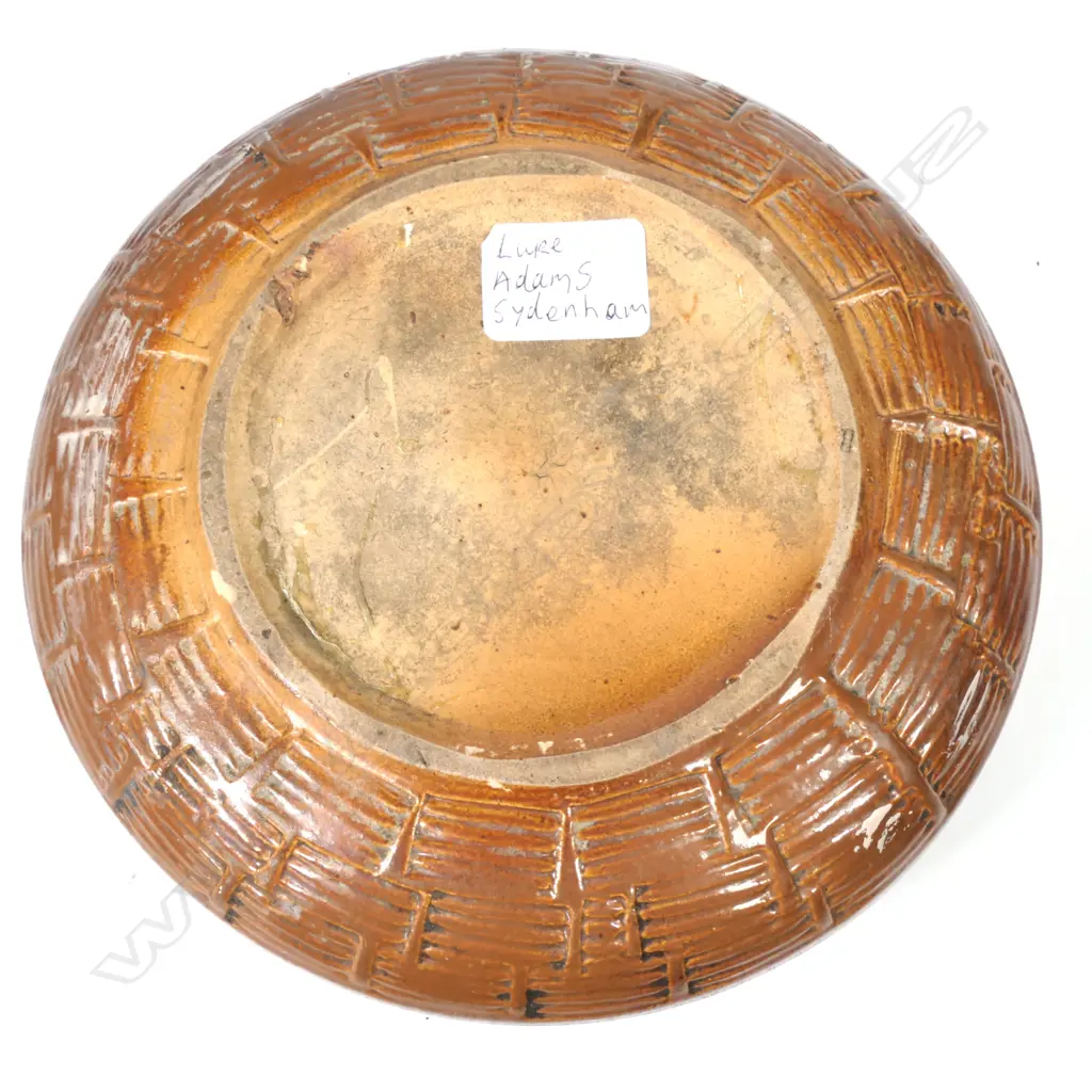 A late 19thC N.Z. colonial Luke Adams Pottery spittoon Image 1++