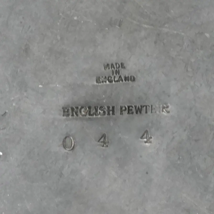 A good Archibald Knox (Tudric) uncommon pewter and enamelled tri-handled dish Image 1++