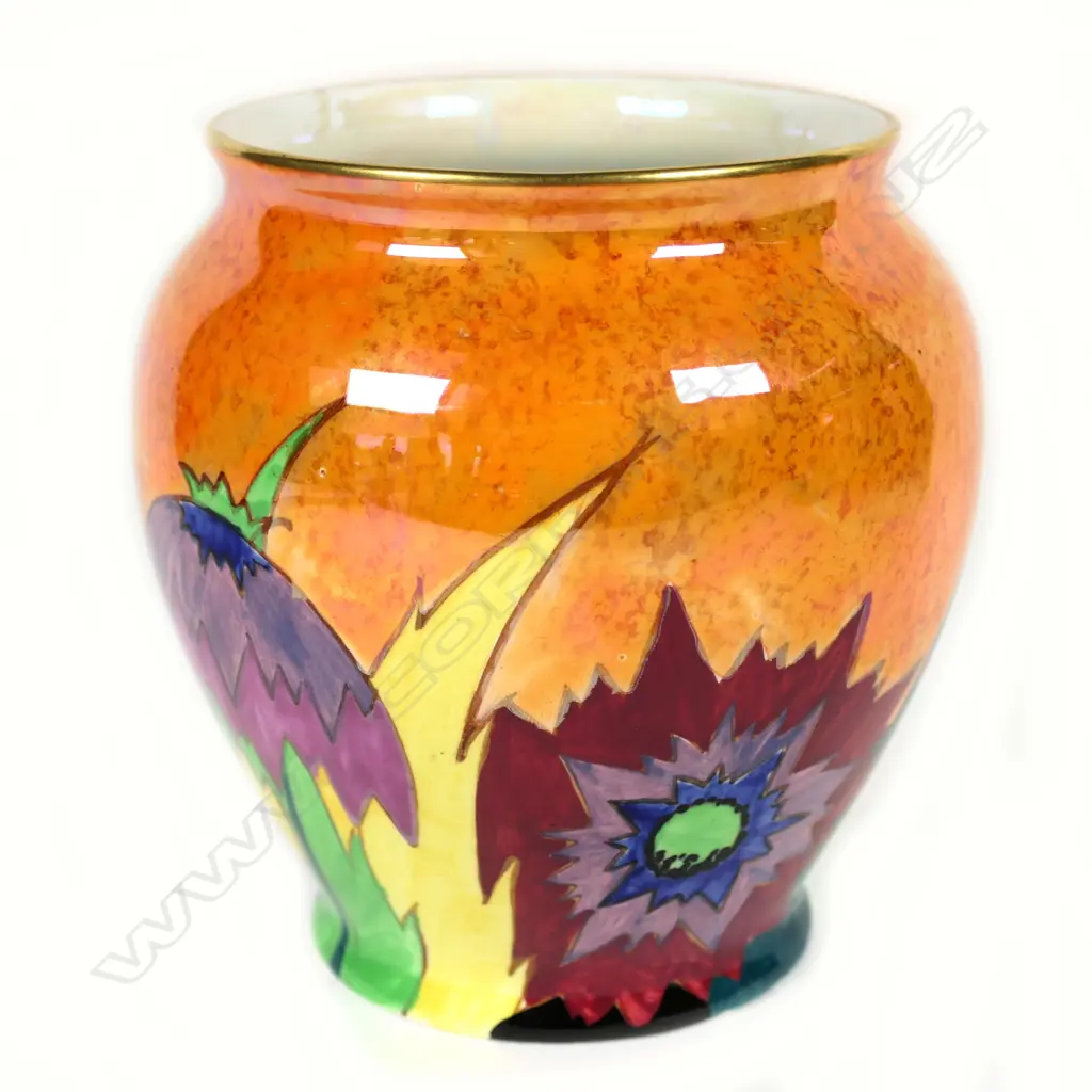 A Carlton Ware 'Handcraft' Anemone pattern vase Image 1++