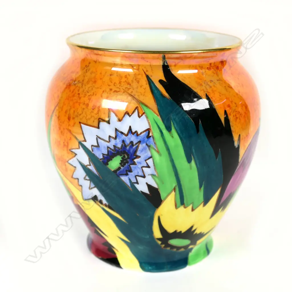 A Carlton Ware 'Handcraft' Anemone pattern vase Image 1++