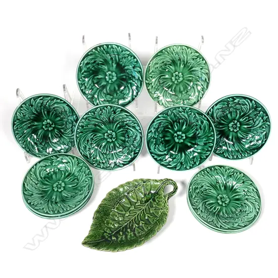 Ten Wedgwood majolica small dishes