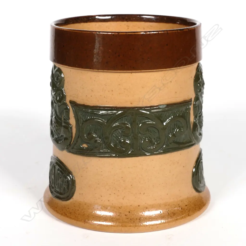 A Royal Doulton salt glaze buff coloured mug Image 1++