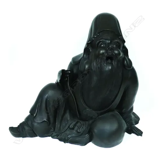 A large bronze statuette of Fukurokuju