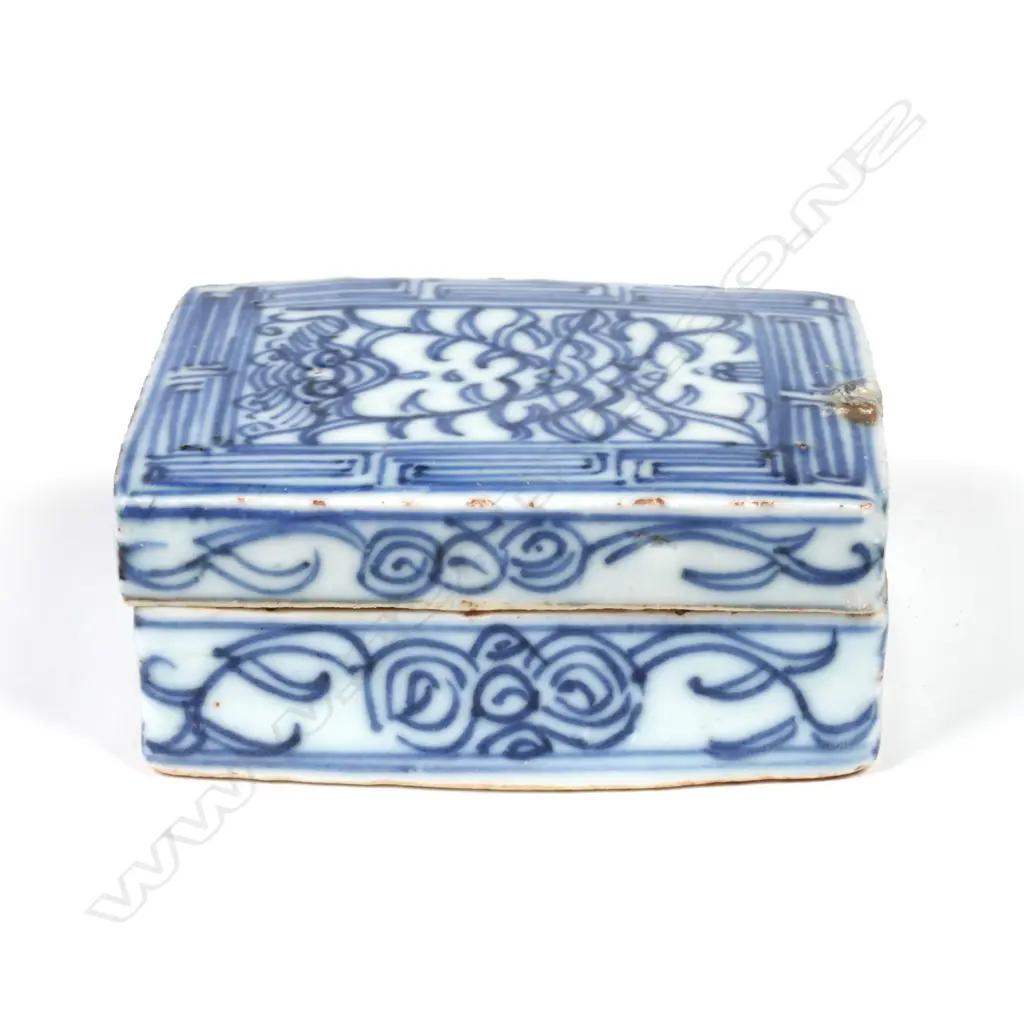 A late 19thC Qing Dynasty porcelain medicine box Image 1++