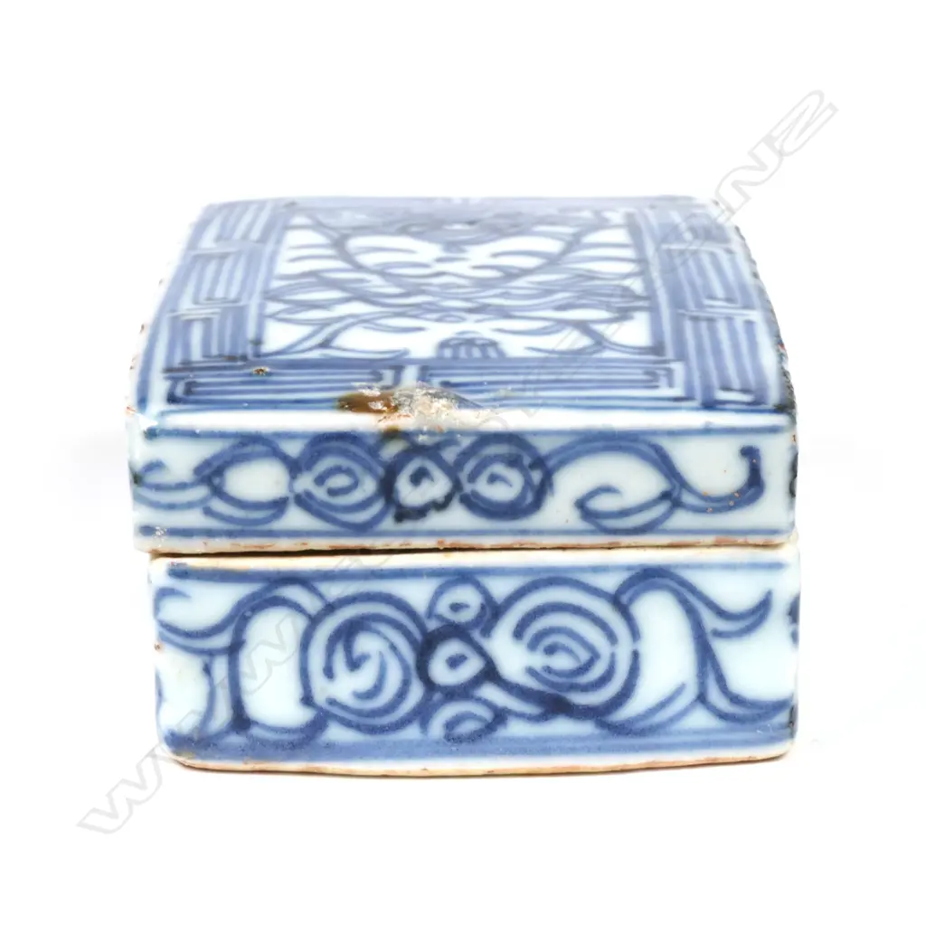 A late 19thC Qing Dynasty porcelain medicine box Image 1++