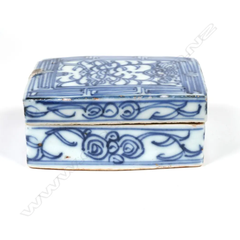 A late 19thC Qing Dynasty porcelain medicine box Image 1++