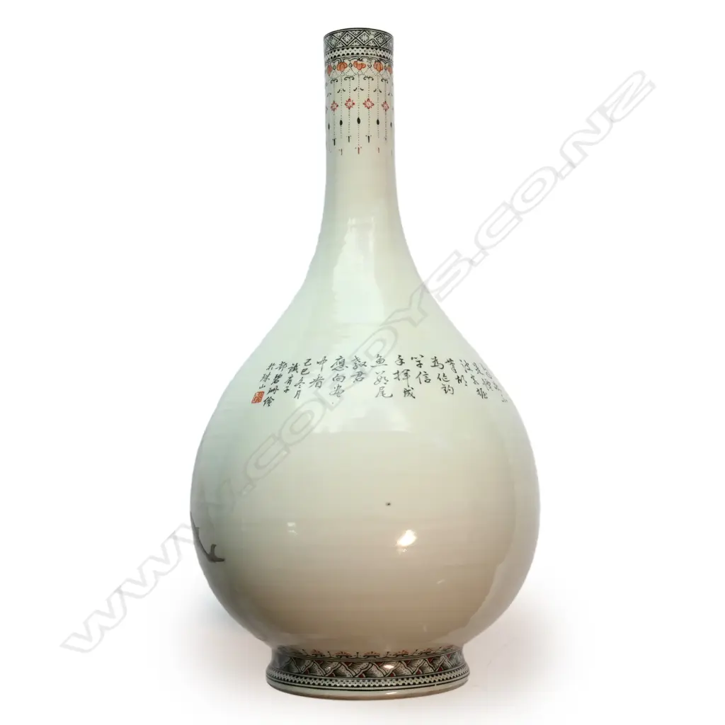 A Chinese porcelain bottle vase painted in Qianjiang style Image 1++