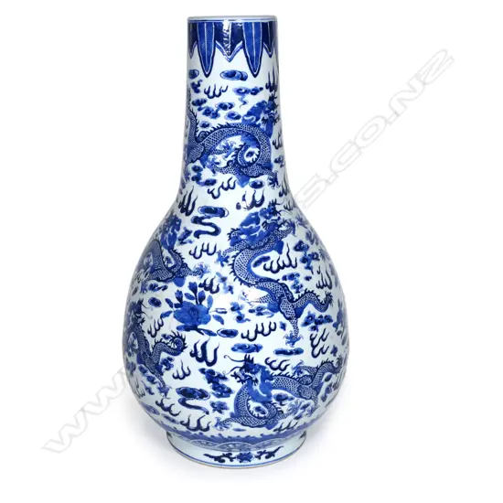 A large Chinese blue and white ovoid vase