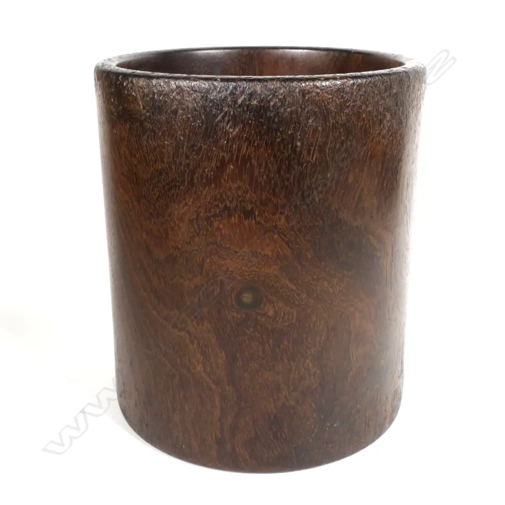 An old Chinese hardwood (huanghuali) brush pot Image 1++