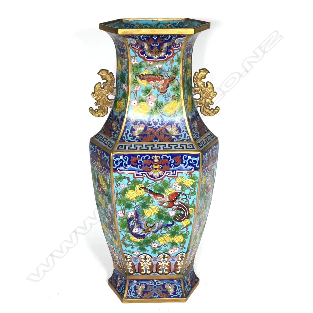 A large old Chinese bronze and cloisonne vase Image 1++
