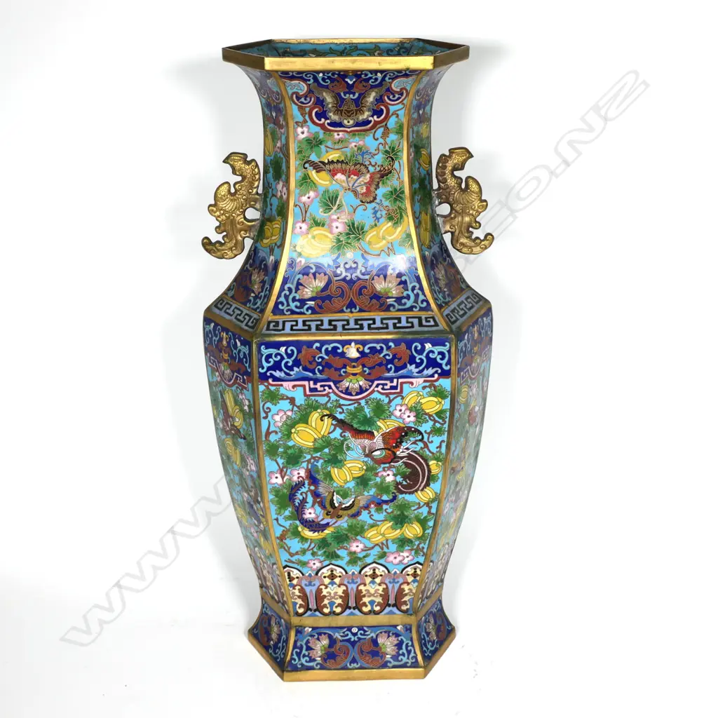 A large old Chinese bronze and cloisonne vase Image 1++