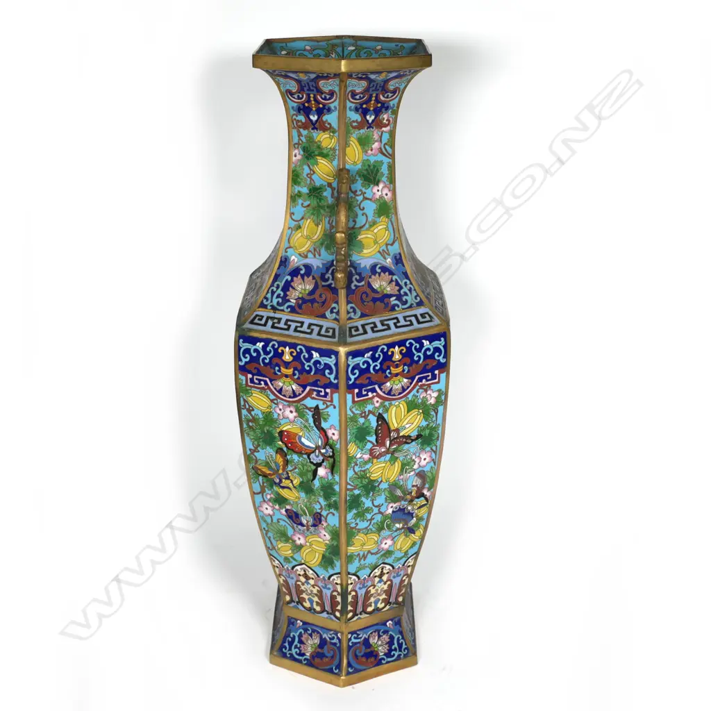 A large old Chinese bronze and cloisonne vase Image 1++