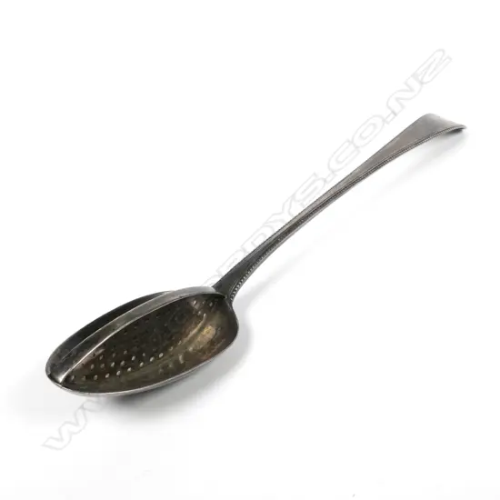 A George III silver gravy strainer spoon