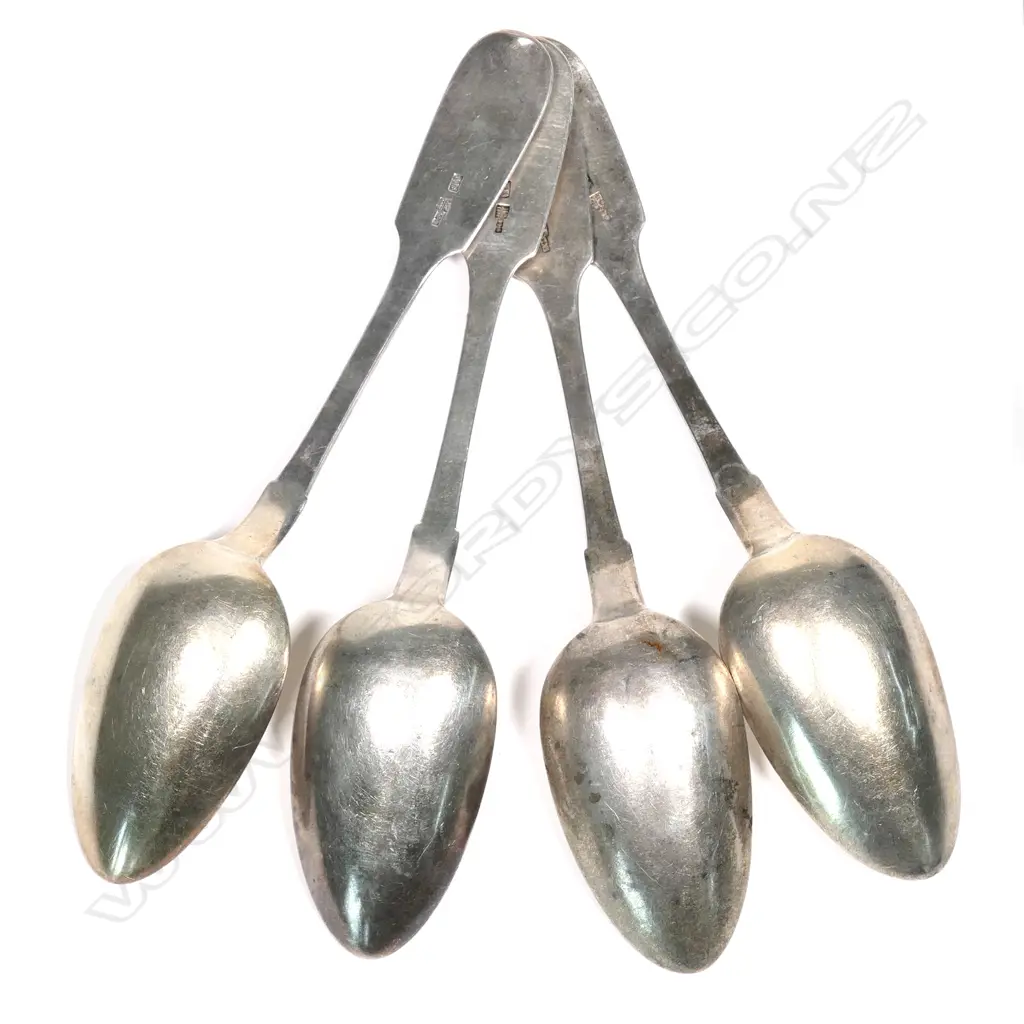 Four Russian silver serving spoons Image 1++