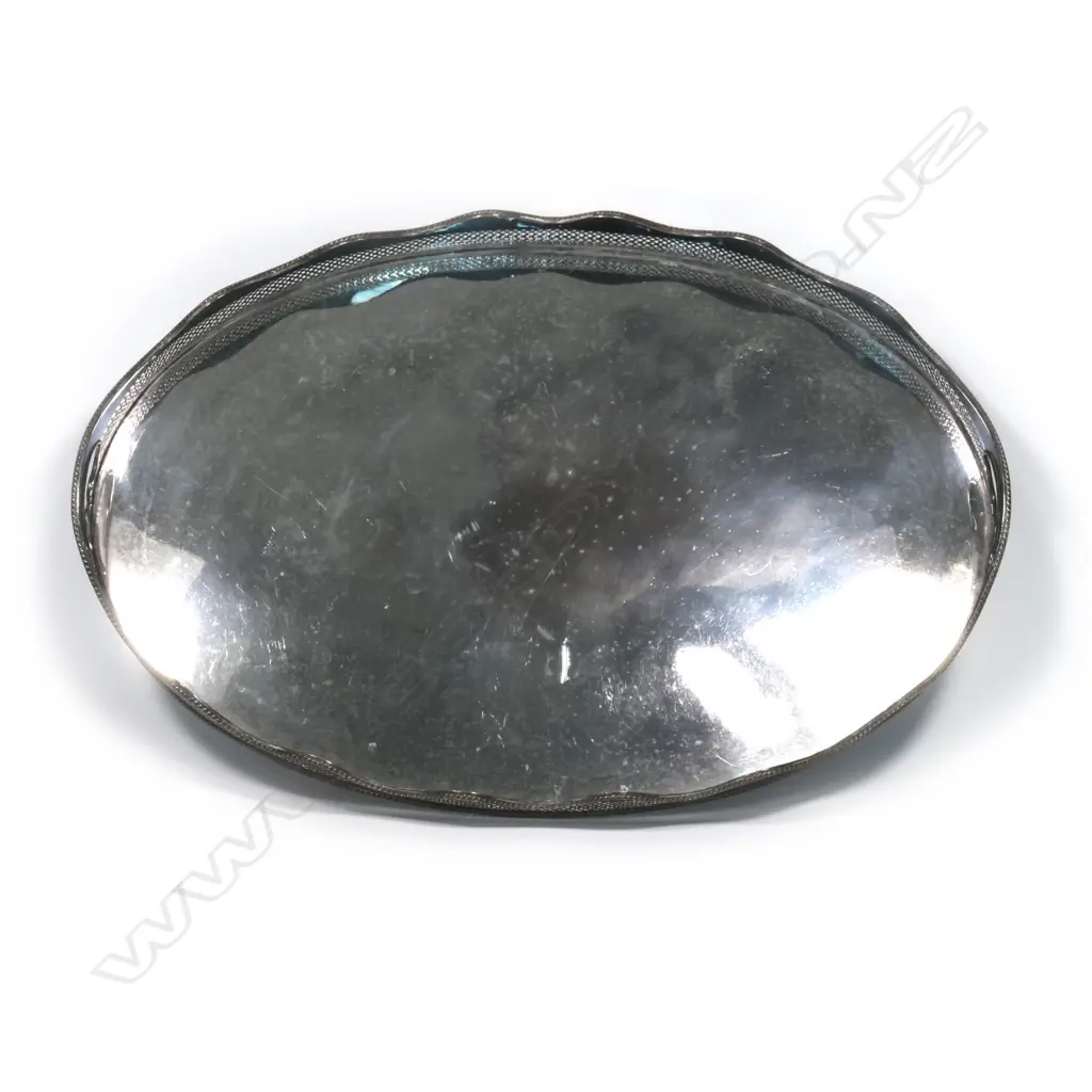 A large silver on copper early 20thC banquet tray Image 1++