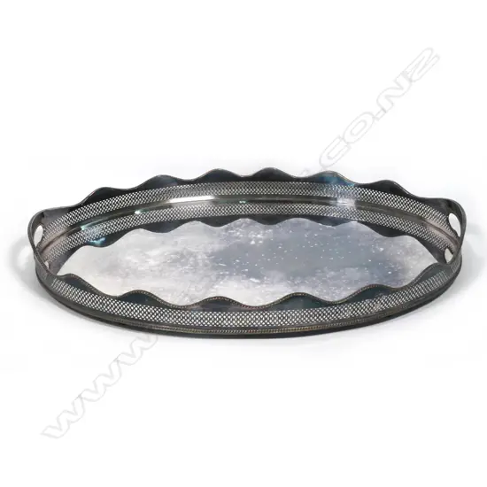 A large silver on copper early 20thC banquet tray