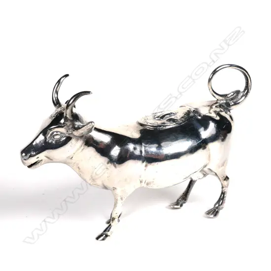 A Hanau silver cow creamer