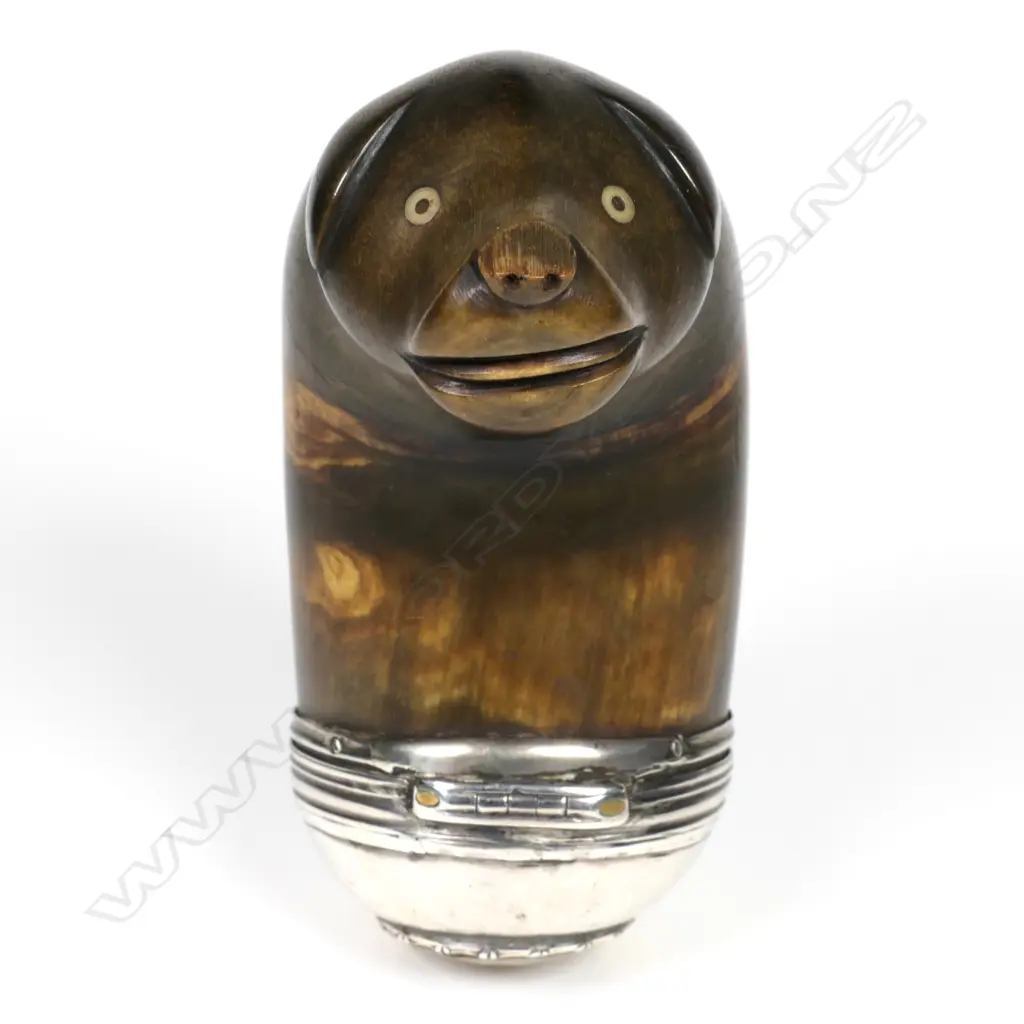 A 19thC horn snuff mull Image 1++