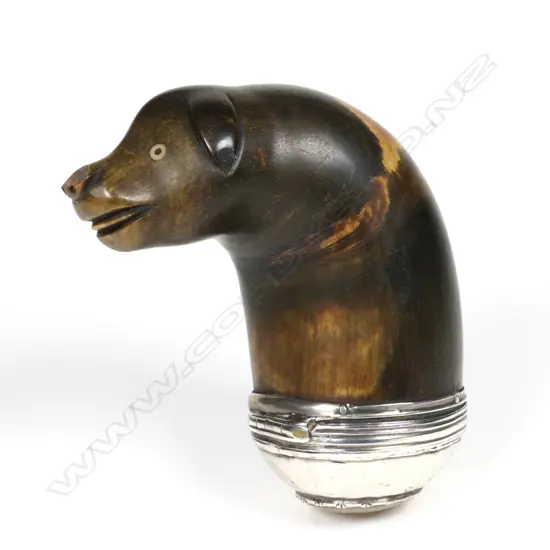 A 19thC horn snuff mull